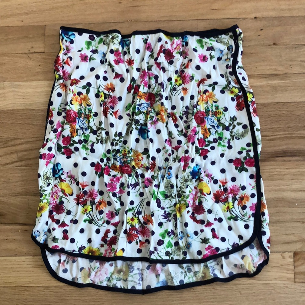 Sam & Lavi White Floral Polka Dot Mini Skirt MK